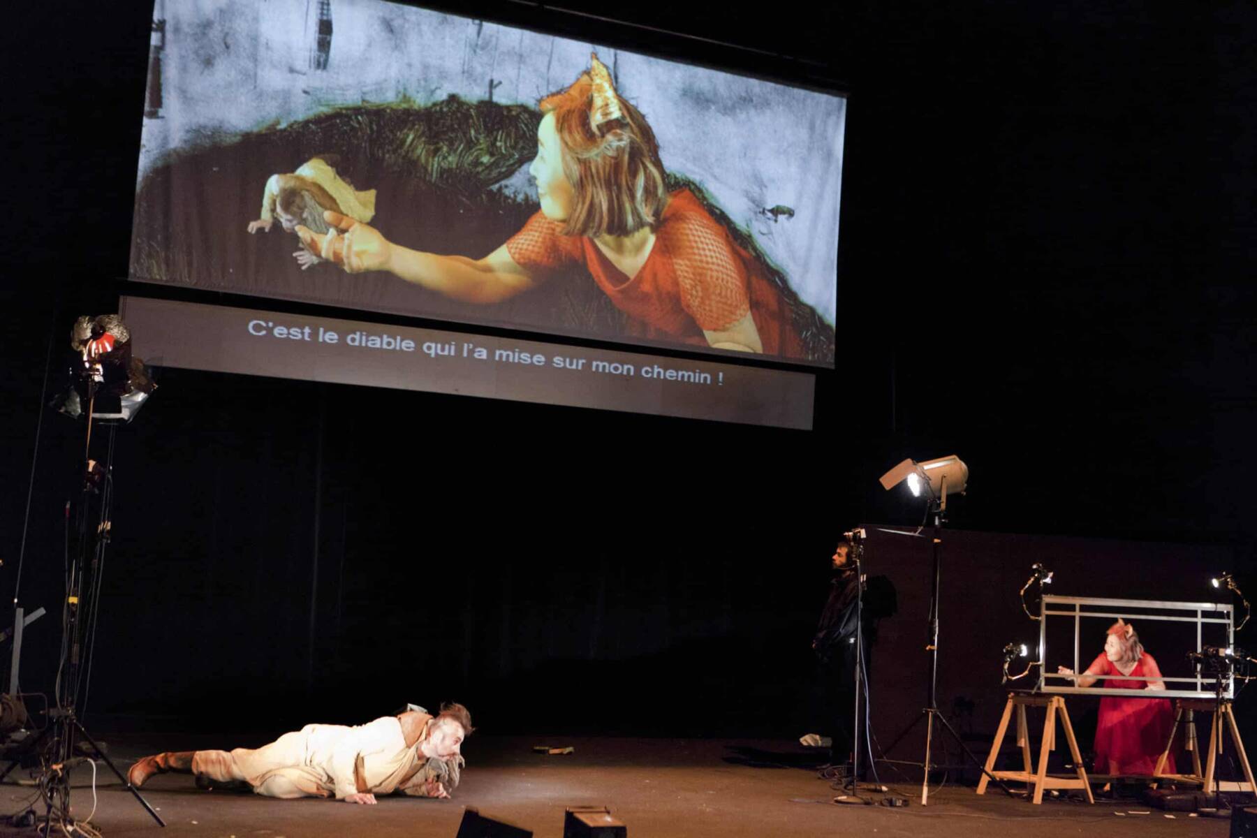 Dispositif scénique de La Petite Renarde Rusée de Leos Janacek, créé par l'Arcal en 2016 - Photo E. BArtolucci