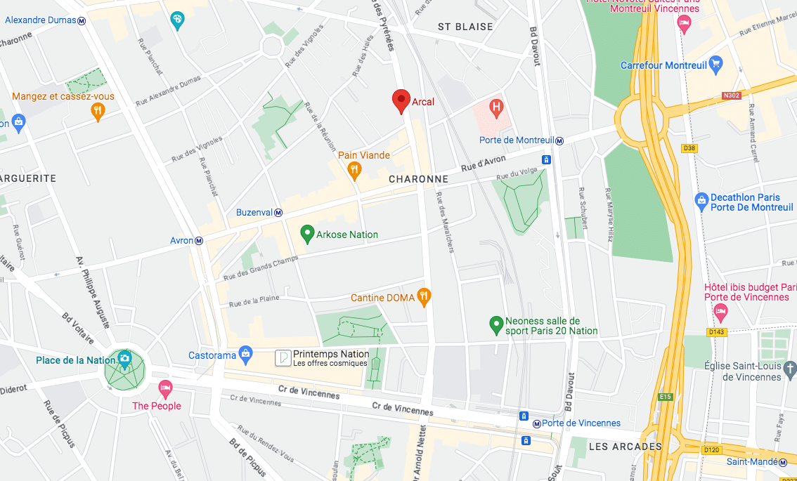Carte Google du quartier de l’Arcal